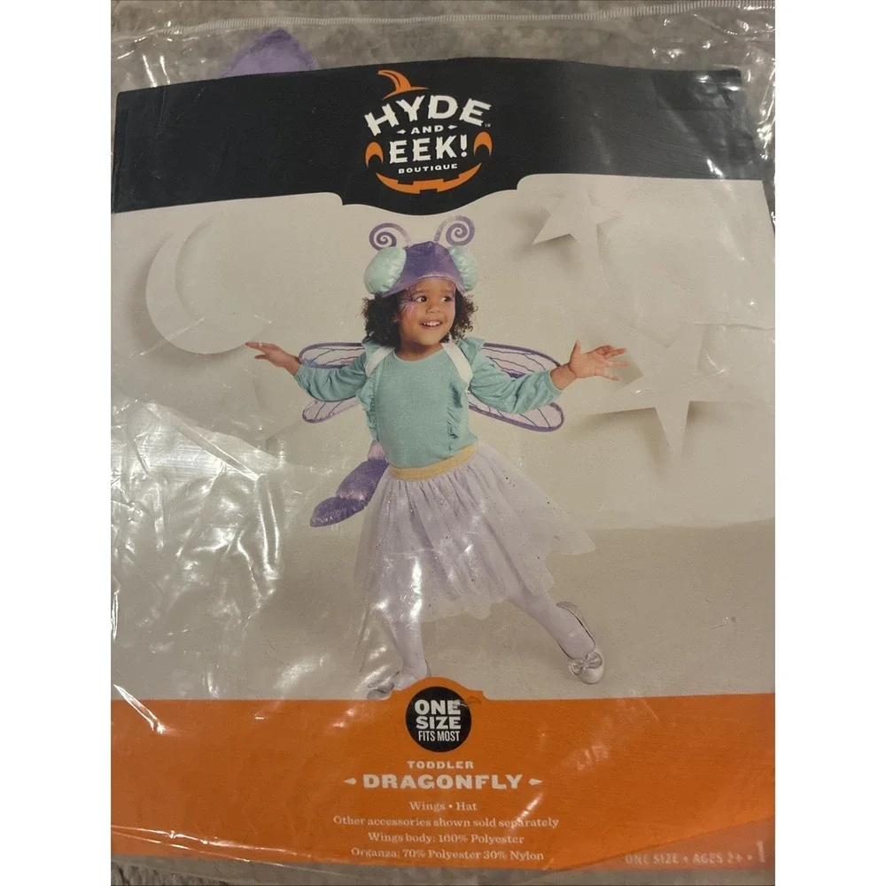 Hyde And Eek Boutique Dragonfly Costume Toddler One Size Hat And Wings New